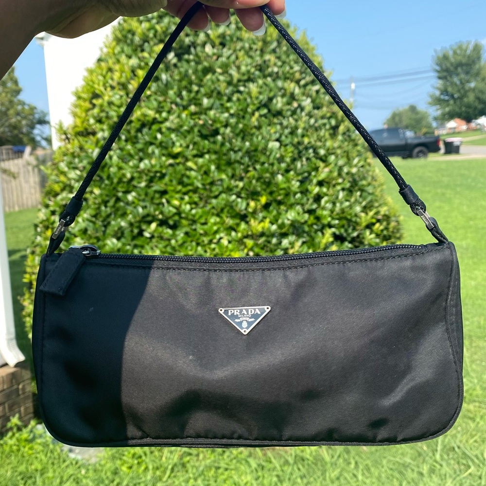 Vintage Prada Black Nylon Mini Bag / Baguette